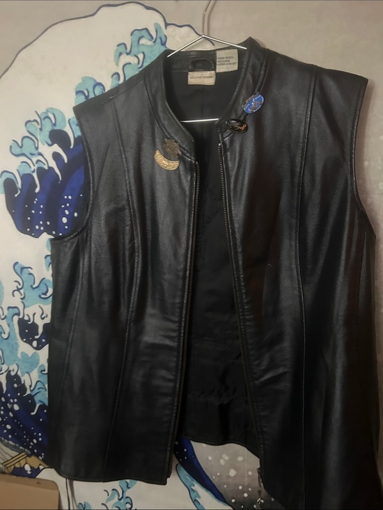 Newport News Jackets & Blazers - Newport News Black Leather Sleeveless Vest